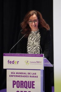 Mónica García, Minister of Health, during her address